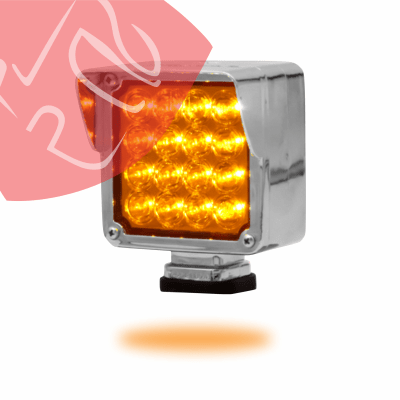 FOCO SEMAFORO CUADRADO PEQUEÑO 32 LED 12V AMARILLO ROJO