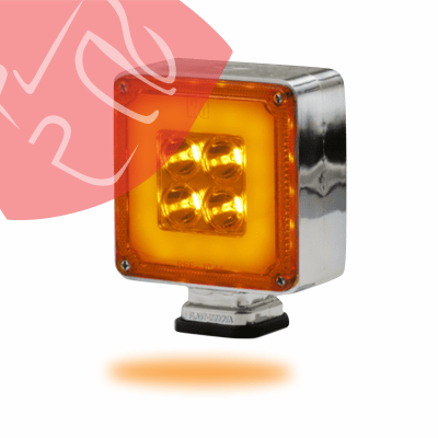 FOCO SEMAFORO CUADRADO CHICO HALO 38 LED 12V