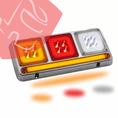 JG FOCO TRASERO CUADRADO PEQUEÑO CON REGLETA HALO 156 LEDS 24V