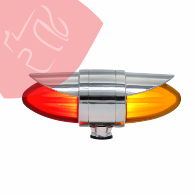 SEMAFORO TIPO MISIL DOBLE CARA 24 LEDS HALO (VISERA) 12V.