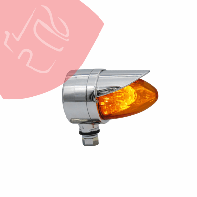 SEMAFORO TIPO MISIL SENCILLO 9 LEDS (VISERA) CROMADA 12V