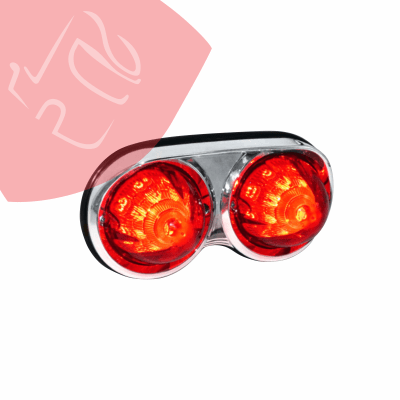 FOCO LATERAL DOBLE 18 LEDS 12V BASE CROMADA