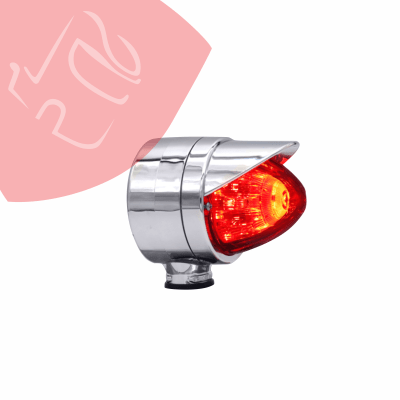 SEMAFORO TIPO MISIL SENCILLO 9 LEDS VISERA CROMADA12V