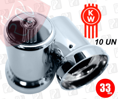 PACK 10 UN CUBRE TUERCA LOGO KENWORTH 33MM