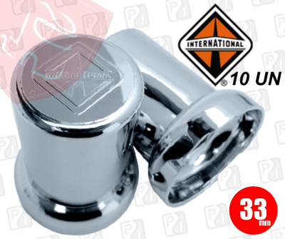 PACK 10 UN CUBRE TUERCA LOGO INTERNATIONAL 33MM