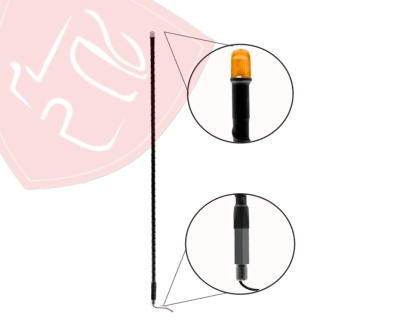 ANTENA NEGRA CON LED AMBAR 