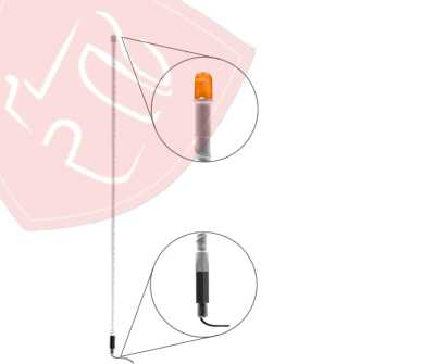 LATIGO ANTENA BLANCO CON LED AMBAR “DECORATION” 8.5X1200mm