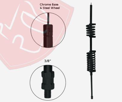 ANTENA PARA ESPEJO CAMION NEGRO CON 2 RESORTES