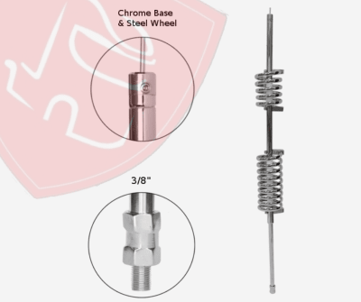 ANTENA PARA ESPEJO CAMION CROMADA CON 2 RESORTES