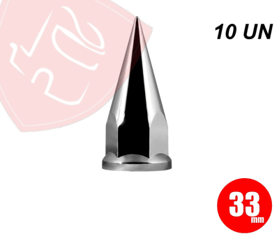 PACK 10 UN TAPA TUERCA CROMADA PUNTA DIAMANTE 33mm