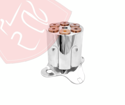 POMO CROMADO TIPO TAMBOR REVOLVER PARA VOLANTE EN ALUMINIO