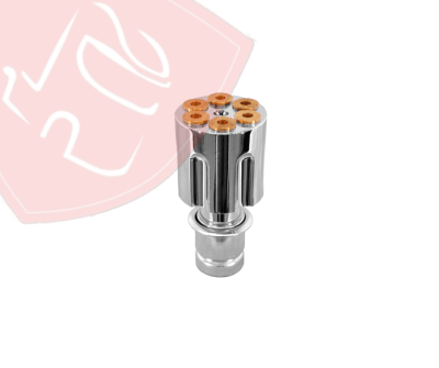 ENCENDEDOR DE CIGARRILLO UNIVERSAL EN FORMA DE TAMBOR DE REVOLVER ALUMINIO CROMADO