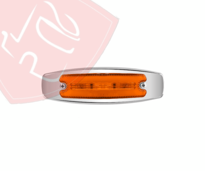 FOCO LATERAL 10 LED AMBAR 3 FUNCIONES CON BISEL CROMADO MULTIVOLT