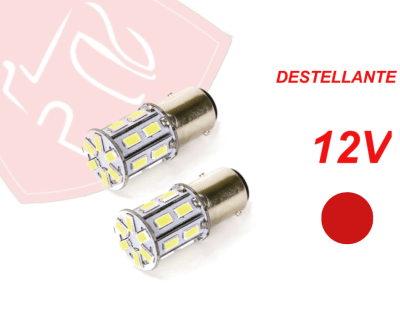 AMPOLLETA 20 LED ROJO 5730 SMD 2 CONTACTOS CON FLASH 12V 2PCS