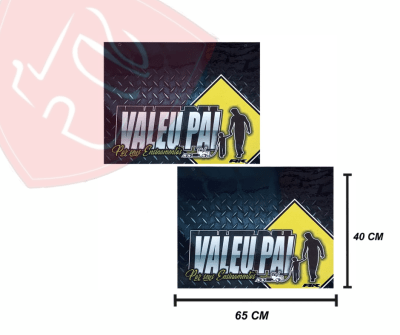 JG GUARDABARROS PERSONALIZADO LOGO VALEU PAI 65X40