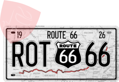 PLACA DECORATIVA ROUTE 66 MAPA