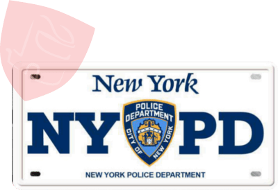 PLACA DECORATIVA NY PD BLANCA