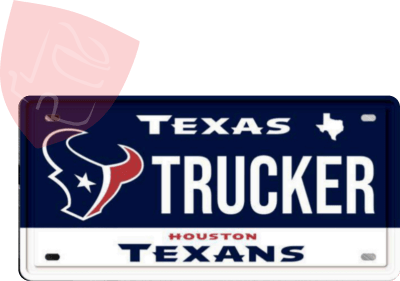 PLACA DECORATIVA TEXAS TRUCKER AZUL