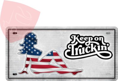 PLACA DECORATIVA KEEP ON TRUCKING