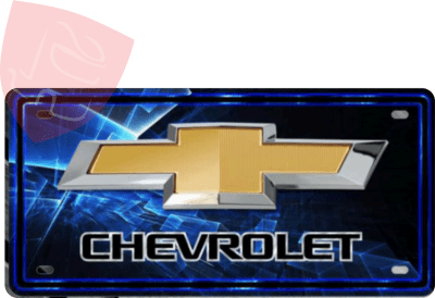 PLACA DECORATIVA CHEVROLET AZUL