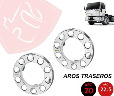 JG AROS DE TAPAS DE RUEDAS CROMADOS TRASEROS 22.5