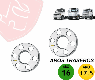 JG AROS DE TAPAS DE RUEDAS CROMADOS TRASEROS 16/17.5