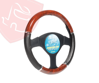 CUBRE VOLANTE BLACK-DARK WOOD 45CMS