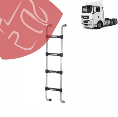 ESCALERA TRASERA CROMADA MAN TGX  4 PELDAÑOS 1475mm