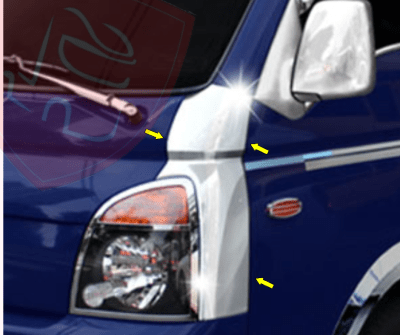 JG MOLDURAS CROMADAS TAPABARROS DELANTEROS HYUNDAI PORTER 2006/2021