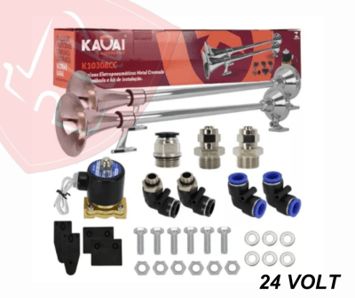 KIT BOCINAS MARITIMAS 740MM CON VALVULA DE MEDIA 24V KIT DE INSTALACION KAUAI