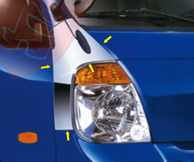 JG CORNER DELANTEROS CROMADOS KIA FRONTIER 2006/2021