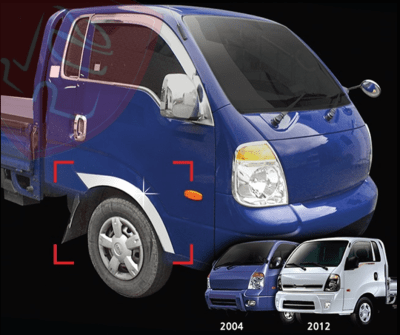 JG MOLDURAS CROMADAS TAPABARROS DELANTEROS KIA FRONTIER 2006/2021