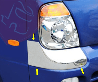 JG ESQUINERO CROMADO PARACHOQUE DELANTERO KIA FRONTIER 2006/2021