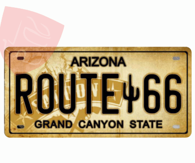 PLACA DECORATIVA ROUTE 66 ARIZONA CAFE