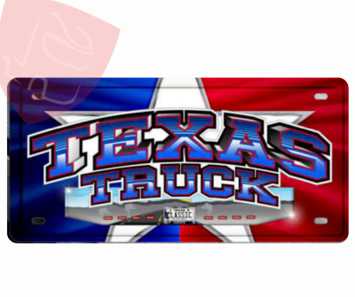 PLACA DECORATIVA TEXAS TRUCKS TRASERO