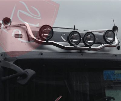 BARRA SUPERIOR PORTA NEBLINEROS ESPECIAL CURVA INOX MB ACTROS MP3