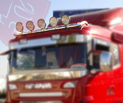 BARRA DE TECHO PORTA NEBLINEROS CORTA INOX SCANIA CAB.BAJA