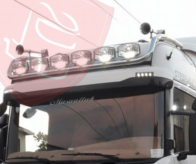 BARRA DE TECHO PORTA NEBLINEROS LARGA INOX SCANIA HIGHLINE