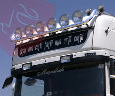 BARRA DE TECHO PORTA NEBLINEROS CORTA INOX SCANIA TOPLINE
