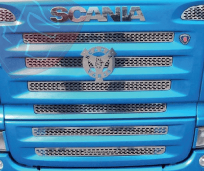 KIT REJILLA MASCARA INOX ESPECIAL PERFORED SCANIA SERIE 5 2010