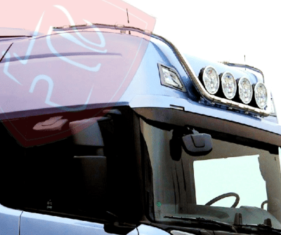 BARRA SUPERIOR DE CABINA LARGA NEBLINERO INOX SCANIA NEW SERIE S R