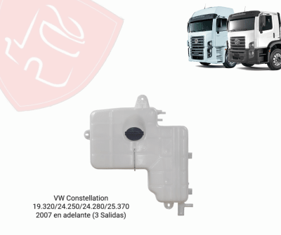 DEPOSITO DE RADIADOR DE VW CONSTELLATION 3 SALIDAS 24/250 19/320