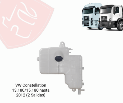 DEPOSITO DE RADIADOR DE VW CONSTELLATION 2 SALIDAS 13/180 15/ 180 HASTA EL 2012
