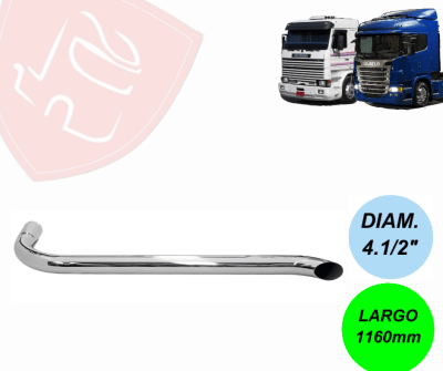 TUBO LATERAL CROMADO  4´´1/2 X1160MM SCANIA