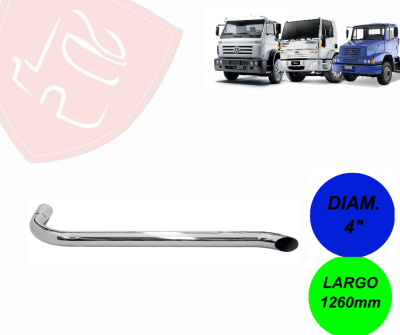 TUBO LATERAL CROMADO 4´´ 1260 MM MB VW FORD CARGO