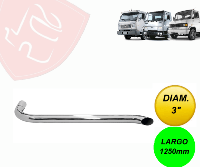 TUBO LATERAL CROMADO 3´´ 1250 MM VW MB FORD CARGO