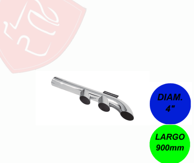 PUNTA DE ESCAPE CROMADA 4´ 3 SALIDAS 900 MM
