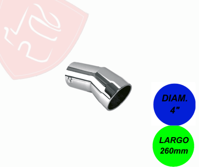 PUNTA DE ESCAPE CROMADA 4´ CURVA X260MM