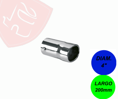 PUNTA DE ESCAPE CROMADA 4´ RECTO X200MM