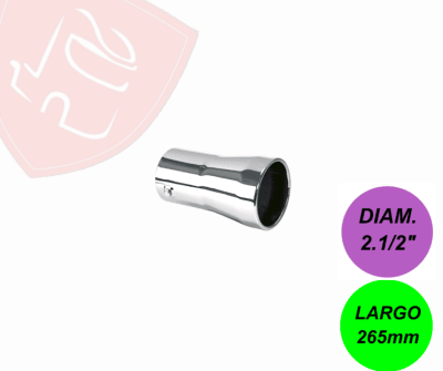 PUNTA DE ESCAPE CROMADA 2´1/2 RECTO 150MM